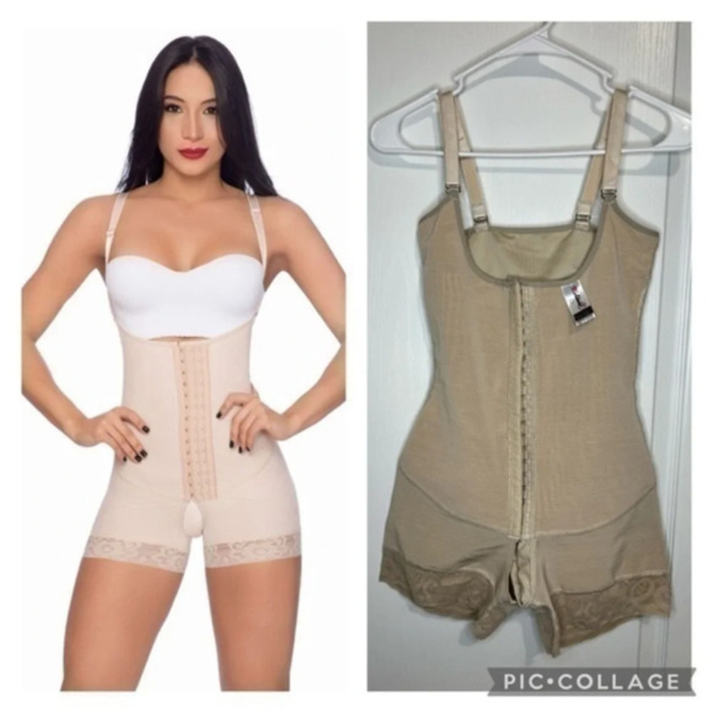 Moldeate Colombian suspender straps and hook closure shapewear short size L